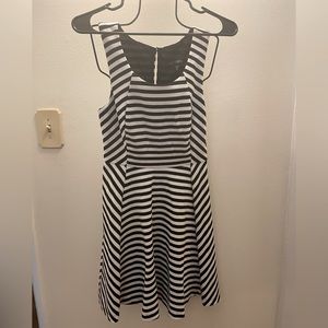 Black & White Stripe A-Line Dress
